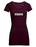 Cre9tive Shirts Lasst mich durch, ich bin Studentin, Frauen Extra Lang T-Shirt, Größe L, burgundy