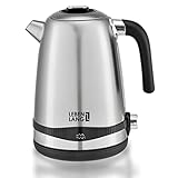 LEBENLANG Wasserkocher Edelstahl Temperatureinstellung – Leise, Temperaturanzeige & Warmhaltefunktion - 1,7 Liter & 2200W | Electric Kettle | Temperatur Edelstahl Wasserkocher Retro ohne Plastik