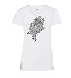 Hessen Fingerabdruck Frauen Lady-Fit T-Shirt Weiß M - shirt84