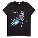 Marvel Comics Venom Portrait Herren-T-Shirt Schwarz 2XL | S-XXL, Avengers Spiderman Rundhalsausschnitt Graphic Tee, Geburtstagsgeschenkidee für Männer, für Haus oder Gy