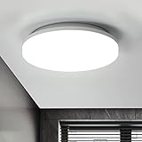 VECINO LED Deckenleuchte 18W, Deckenlampe Badezimmer IP54 Wasserfest, 4000K/1800LM/22CM, Deckenlampe rund für Bad,Küche,Flur,Balkon,
