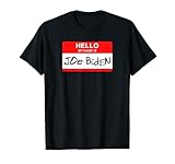 Lustiges Joe Biden Namensschild Kritzelei Hand schreiben Halloween T-S
