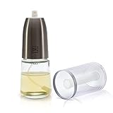 ölspray, ölflasche, Spray für öl und Essig, ölspender Pumpflasche für Grill und Kochen, Oil cooking bottle sprayer, ölspender spritzflasche klein Gals und Edelstahl gebürstet (Edelstahl gebürstet)