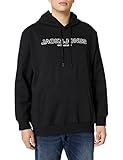 JACK & JONES PLUS Mens JJBANK Sweat Hood PS Kapuzenpullover, Black, 4XL