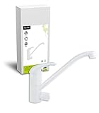 'aquaSu® Einhandmischer Concordia für Küchenspüle | Mit Geräteanschluss | Weiß | Wasserhahn | Spü