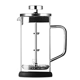 LTLWSH French Press Kaffeebereiter, Französische Presse Maker für Filterkaffee, Teebereiter und Milchschaum, mit Dreifachem Edelstahlfilter, Hitzebeständiges Glas,350