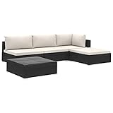 Susany 5-TLG.Ecksofa Garten-Lounge-Set Sofa-Mittelstück Mit Auflagen Rattan-Gartensofagarnitur Möbel-Set Lounge-Set Gartensofa-Set Sitzgruppe Mit Fußstütze,Sitzpolster,Rückenpolster & C