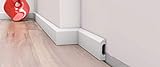 1 Stück / 2 Meter Sockelleisten Fußleisten Bodenleiste - weiß - hartes Material - Deko - Wand - Boden - Decke (DP3)