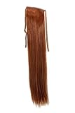 WIG ME UP - YZF-TS18-30 Haarteil, Zopf schmal Seitenzopf Cosplay Rot-Braun glatt 18inch/ 45cm Band Haar-Klammer Haarverlängerung
