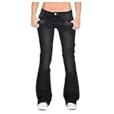 Eaylis Frauen Flare Jeans Mid Waist Bell Jeans Stretch Slim Hosen Länge Jeans, Female Hight Waist Skinny Fit Jeans Leggins Blickdicht Elastische Angenehm Weiche Elastische Dehnbare H