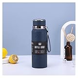 MWYS Thermosflasche Kaffeetasse EIS Blume Gemalte 316 Edelstahl Vakuumflasche Wasserflasche (Capacity : 600ML, Color : C)