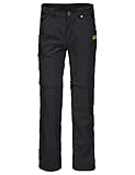 Jack Wolfskin Kinder SAFARI ZIP OFF PANTS K Hose, black, 116