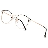 Cyxus Blaulichtfilter Brille Damen mit Katzenauge, Rund Mode Vintage Brille Ohne Stärke, Anti Schädliches Blaulicht UV400 von Handy, Computer,roség