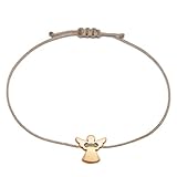 Schutzengel Armband - Rosegold Braun Größenverstellbar bis ca 21 cm - Glücksbringer Armkettchen Frauen Damen Mädchen im Schmucksäckchen als Geschenk verpackt (Roségold - Braun)