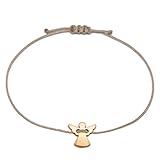 Schutzengel Armband - Rosegold Braun Größenverstellbar bis ca 21 cm - Glücksbringer Armkettchen Frauen Damen Mädchen im Schmucksäckchen als Geschenk verpackt (Roségold - Braun)