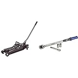 KS Tools 161.0361, hydraulischer Wagenheber aus Stahl, Ecoline 2T & Goodyear Premium Drehmomentschlüssel, Einstellbar von 42 bis 210 Nm, Antrieb 1/2' Vierkant, inkl. Verlängerung 17 mm und 19