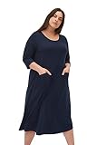 Zizzi Große Größen Damen Midikleid mit Taschen und 3/4-Ärmeln Gr 42-44 B