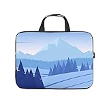 Facbalaign Abstrakt Laptop-Tasche Berg und Wald Computer-Handtasche Tragbar Kratzfest mit Griff White 10 Z