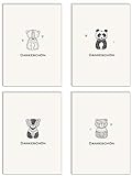 40 umweltfreundliche Dankeskarten - Klappkarten mit 40 recycelten Umschlägen : Dankeschön, Danksagung nach Hochzeit, Geburtstag,