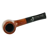 High-End-Rauchpfeife, Tabakpfeife Heideholzwurzel Glatter hellbrauner gerader Eimer mit Pfeifenreiniger, 9-mm-Pfeifenfilter, 3-in-1-Rohrschab