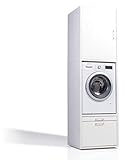 Der Waschturm • Waschmaschinenschrank mit Schrankaufsatz • HBT: 233x67x65 cm • Schublade & Ausziehbrett • TÜV