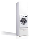 Der Waschturm • Waschmaschinenschrank mit Schrankaufsatz • HBT: 233x67x65 cm • Schublade & Ausziehbrett • TÜV