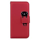 Hülle für iPhone 5S/SE/5 Lederhülle Flip Tasche Klappbar Handyhülle mit [Kartenfächer] [Ständer Funktion], Cover Schutzhülle für Apple iPhone SE 5S 5 - JEHM020002 R