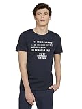 TOM TAILOR Denim Herren 1025603 T-Shirt mit Bio-Baumwolle, 10668-Sky Captain Blue, XXL