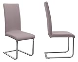 BEAUTEX 2er Set Jersey Stuhlhusse (Farbe wählbar), elastische Uni Stretch-Husse aus Baumwolle Bi-Elastisch (Taupe-Braun)