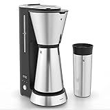 WMF Küchenminis Aroma Filterkaffeemaschine mit Thermoskanne, 870 Watt, Thermobecher to go, kleine Kaffeemaschine Timer, cromarg