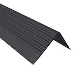 Treppenkantenprofil Selbstklebend PVC Kunststoff Antirutsch-Profil Winkelprofil 50x42, schwarz, 200