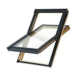 Dachfenster Balio Schwingfenster mit Eindeckrahmen 78x112 cm auch kompatibel zum Austauch alter Velux Dachfenster 78x118