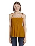 TOM TAILOR Denim Damen Smocked T-Shirt, 22502-orange Yellow, L