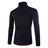 ZYYM Herren Sportrollkragenpullover Herren Feinstrick Rollkragenpullover Herren Rollkragen T-Shirt Herren Rollkragen Langarmshirt Pullover Baumwolle Elastisch Tops Hoodie Sweatshirt S