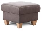 Cavadore Hocker Wisconsin / Sofa-Hocker, Sitzhocker, bzw. Fußbank mit Stauraum im Landhausstil / Holzfüße in Buche / Mikrofaser / Größe: 58 x 45 x 58 cm (BxHxT) / Farbe: G