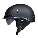 ACLFFSHOP Halbschalenhelm mit ECE, Jethelm Retro mit Sonnenblende, Chopper Helm Roller Helm Offenem Helm, Street Moped Halbhelme, mit Herausnehmbarem und Waschbarem Futter M~XXL
