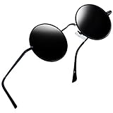 Joopin Runde Sonnenbrille Herren Polarisiert Retro Vintage Nickelbrille Damen John Lennon Hippie Steampunk Sonnenbrille mit M