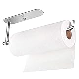 ZTTZX Küchenrollenhalter ohne Bohren - Papierrollenhalter Selbstklebend Praktisch Rollenhalter unter dem Schrank, Edelstahl (Silver,1 PCS)
