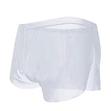 IQYU Boxershorts Herren Weich, Hautfreundlich Und LuftdurchläSsig,Sexy Pfeilhosen Seitengabelung MäNner UnterwäSche Mit Beutel, Herren Unterhosen Ultra Weiche Und Atmungsak