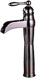 Nostalgie Wasserfall Waschtisch Armatur ORB Hoch Bad Wasserhahn Einhebelmischer Waschbeckenarmatur Mischbatterie Badarmatur Hoher Auslauf für B