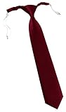 TigerTie Designer Security Sicherheits Krawatte in bordeaux einfarbig Uni - vorgebunden mit Gummizug in weiß