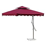 HGoods Patio Handbrett-Regenschirm-Innenhof-Regenschirm-Leinwand-Regenschirm-Sonnenschirm-Bananen-Regenschirm (Color : Red)