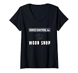 Damen Perfekte Rollläden Holz Shop Tee T-Shirt mit V