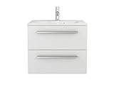 Sieper I Waschtischunterschrank 60 x 50 cm mit Waschtisch, Libato Badezimmermöbel, Badezimmerunterschrank I Weiß