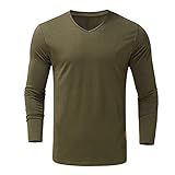 Chejarity Langarmshirt Herren Einfarbig Langarm Rundhals Shirt Männer Basic Herbst Winter Freizeithemden Sport Atmungsaktiv Langärmeliges Ob