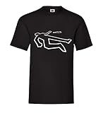 Getränkeunfall Tatort Umriss in 3D mit Bierflasche Männer T-Shirt Schwarz XXL - shirt84