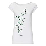 FellHerz Yogamädchen weiß - süßes Damen T-Shirt aus 100% Bio-Baumwolle und unter fairen Bedingungen hergestellt, Organic Cotton, nachhaltig, öko, alternativ, vegan (L)