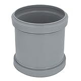 HT Rohr Überschiebmuffe Ø DN 110 mm Länge 130 mm Grau | PP Muffe Mit 2 Gummidichtringen | Kanalrohrsystem Abwasserrohr Doppelmuffe Heißwasser Chemische Beständigkeit | Abwasser I