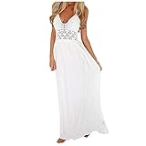 Damen Langes Kleid Boho Stil Sommerkleider Große Größen Partykleid Maxikleid Einfarbiges Abendkleid Wickelkleid Swing Kleid Frauenkleid Spitzenkleid Festkleid Kleider Cocktailkleid Vintag