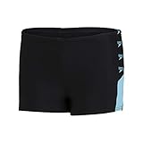 Speedo Boom Logo Splice Aqua Jungs Shorts, Schwarz/Light Adriatic, 7-8 J